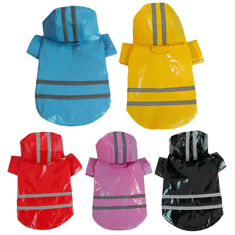 Capa de chuva para cachorro pequeno, impermeável e refletiva, à prova de vento, para cachorros e gatos, capa de chuva para chihuahua, bulldog, animais de estimação, capa, poncho, roupas