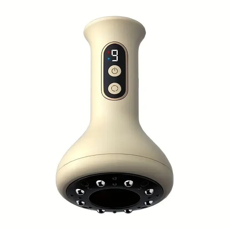Massageador abdominal recarregável USB para compressa quente e intensidade ajustável de ventosas Guasha, massagem portátil para braços e pernas