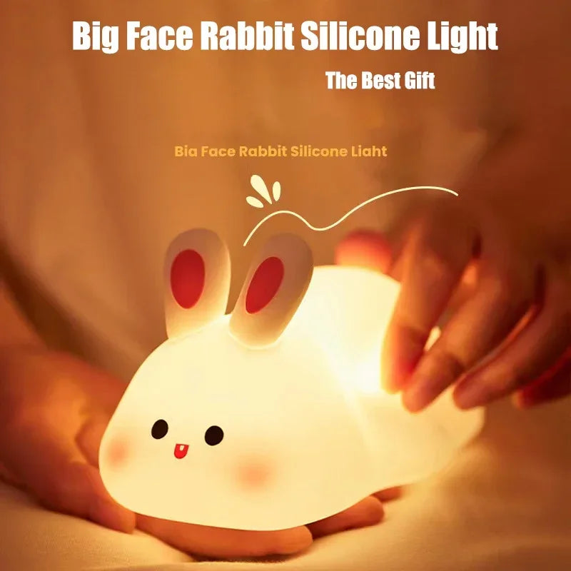 Luz noturna de silicone macio - USB recarregável, controle de toque, lâmpada de cabeceira regulável em 3 níveis para berçário, crianças, bebês e decoração de presentes