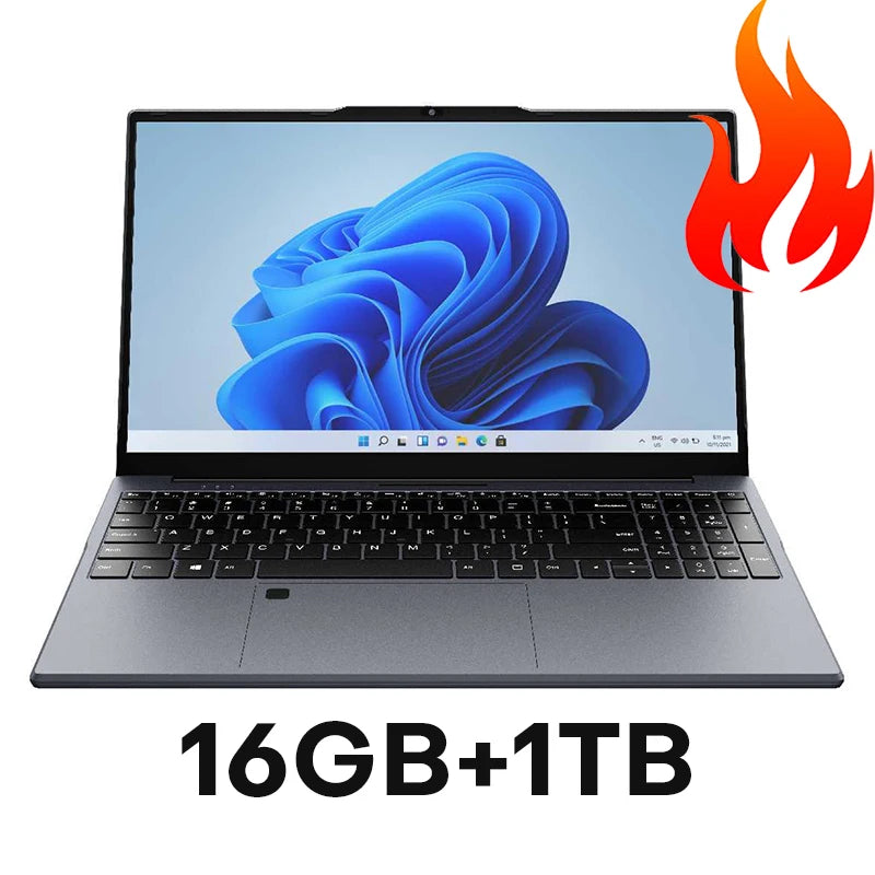 Computador portátil ultrafino Intel Core i7 6500U de 15,6" com Windows 11, 16 GB DDR4, SSD de 1 TB, notebook para jogos com desbloqueio por impressão digital
