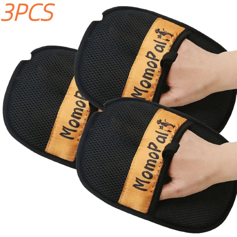 Luvas de tosa para animais de estimação atualizadas, escova de pelos de gatos, luvas para remoção de pelos de animais de estimação, escova dupla, ferramenta de limpeza antiestática para gatos, luvas para remoção de pelos