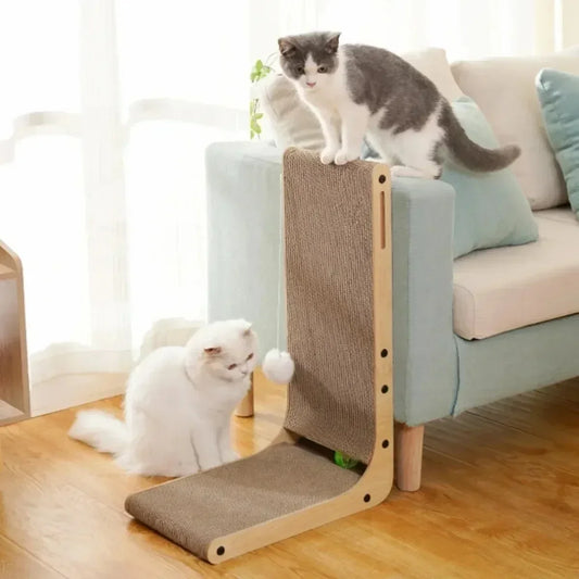 L-shaped Cat Scratching Board Vertical Pet Cat Scratching Post Wooden Wear-resistant and Scratch-resistant Grinding Claw Toys