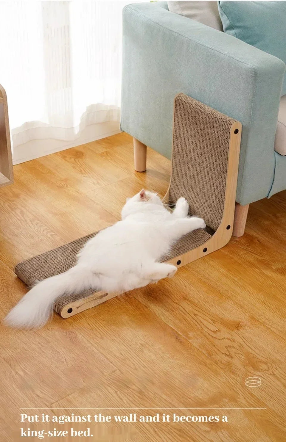 L-shaped Cat Scratching Board Vertical Pet Cat Scratching Post Wooden Wear-resistant and Scratch-resistant Grinding Claw Toys