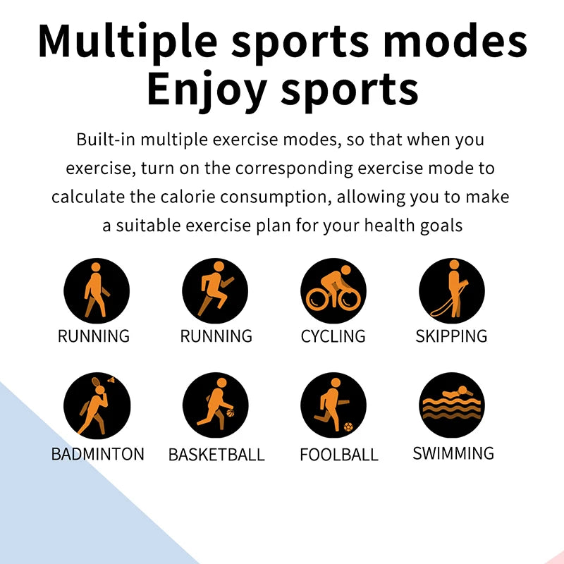 Novo relógio inteligente 2023, esportivo, fitness, à prova d'água, com Bluetooth, monitor de frequência cardíaca e sono para Android e iOS