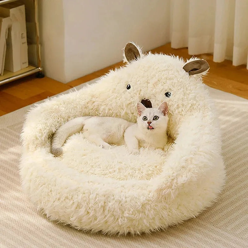Bed for Cats Warm Cushions Accessories Pet Products Winter Supplies Dog Mat Goods Things Beds Accessory Puppy Basket House