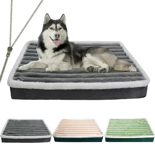Cama elástica para gatos, tapete de dormir para cães pequenos, cama removível para cães grandes com zíper, canil lavável para cães médios, acessórios