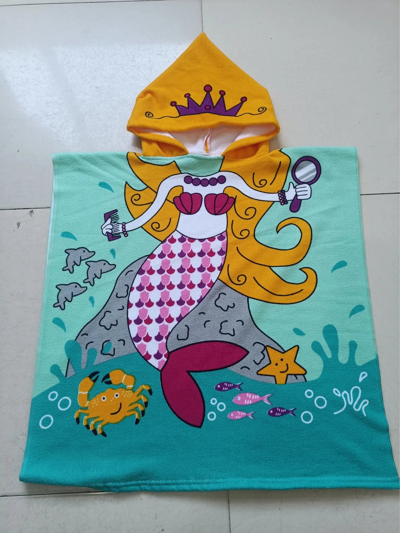 girl  Bathrobe Newborn Towel for Kids  Dress Up Kids Poncho Cape Kids Unicorn pattern Beach Towel Poncho Hooded Baby
