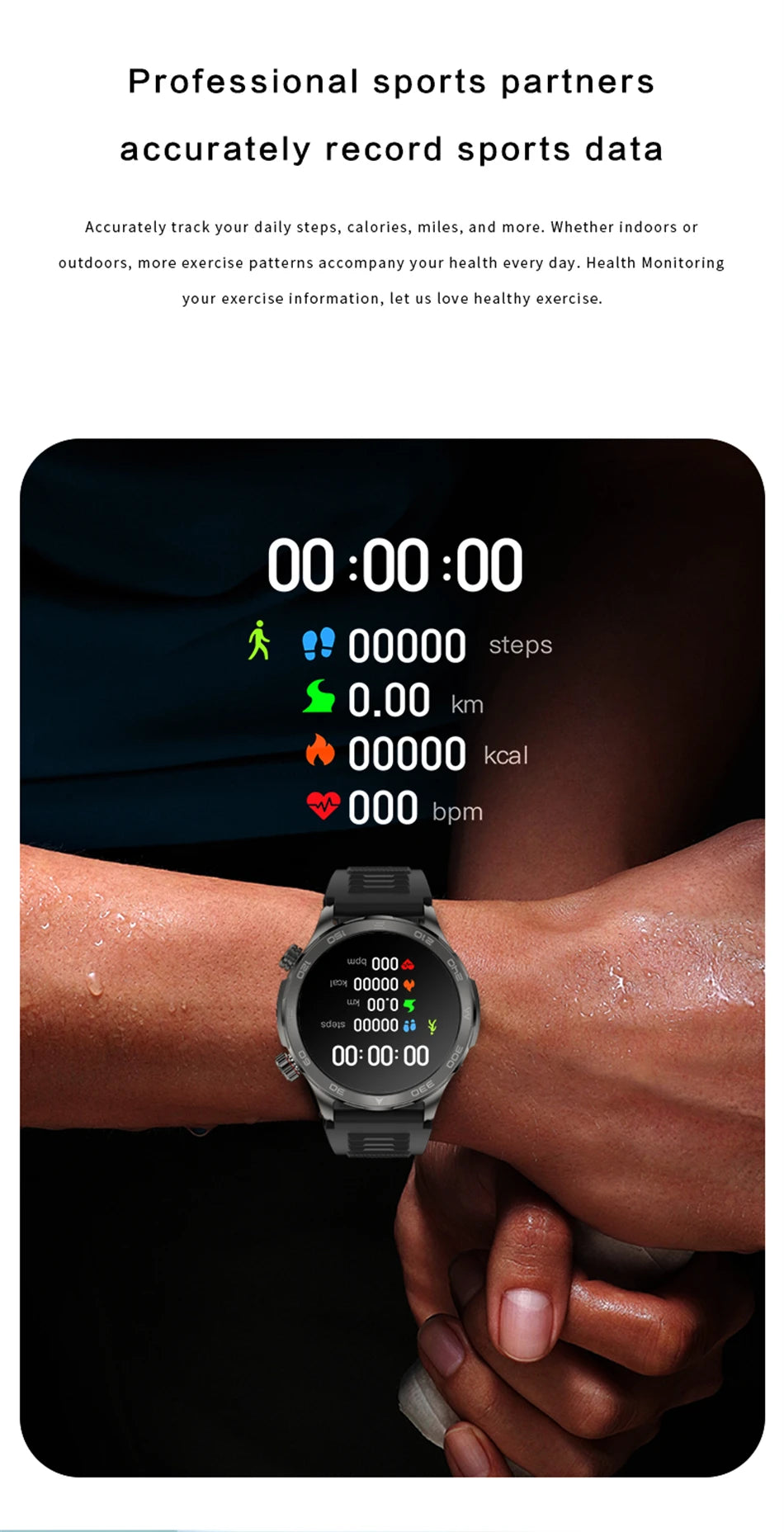 Novo relógio inteligente masculino com GPS e Bluetooth, tela AMOLED HD, frequência cardíaca, NFC, IP68, à prova d'água, esportivo, para Android e iOS, 2025