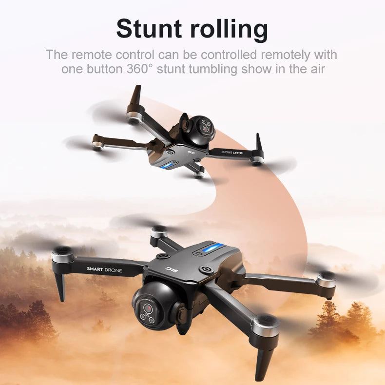2025 Novo D18 Drone 8K Fotografia Aérea HD com Câmera Dupla Inteligente Prevenção de Obstáculos Sem Escovas Dobrável Quadricóptero Brinquedos