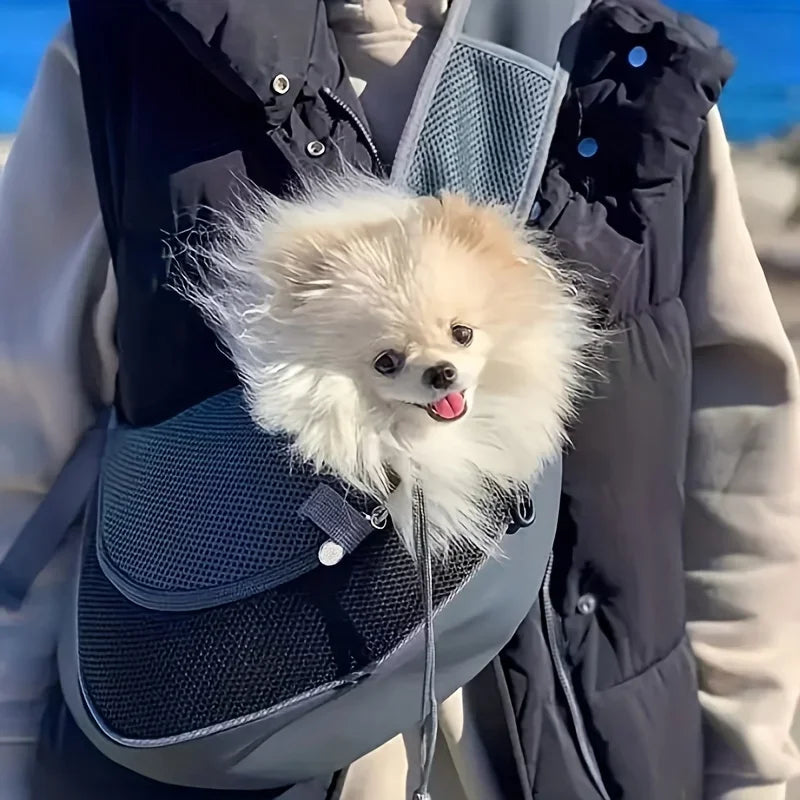 1 peça mochila para cachorro, bolsa de viagem transversal de malha respirável para filhotes, gatos, caminhadas e acampamentos