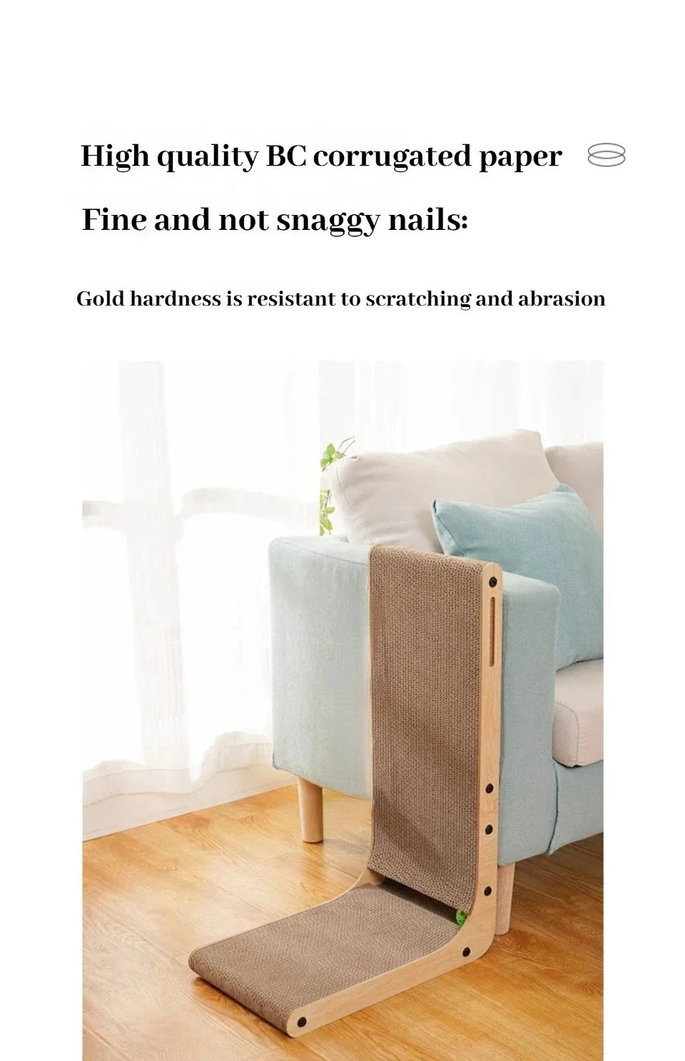 L-shaped Cat Scratching Board Vertical Pet Cat Scratching Post Wooden Wear-resistant and Scratch-resistant Grinding Claw Toys