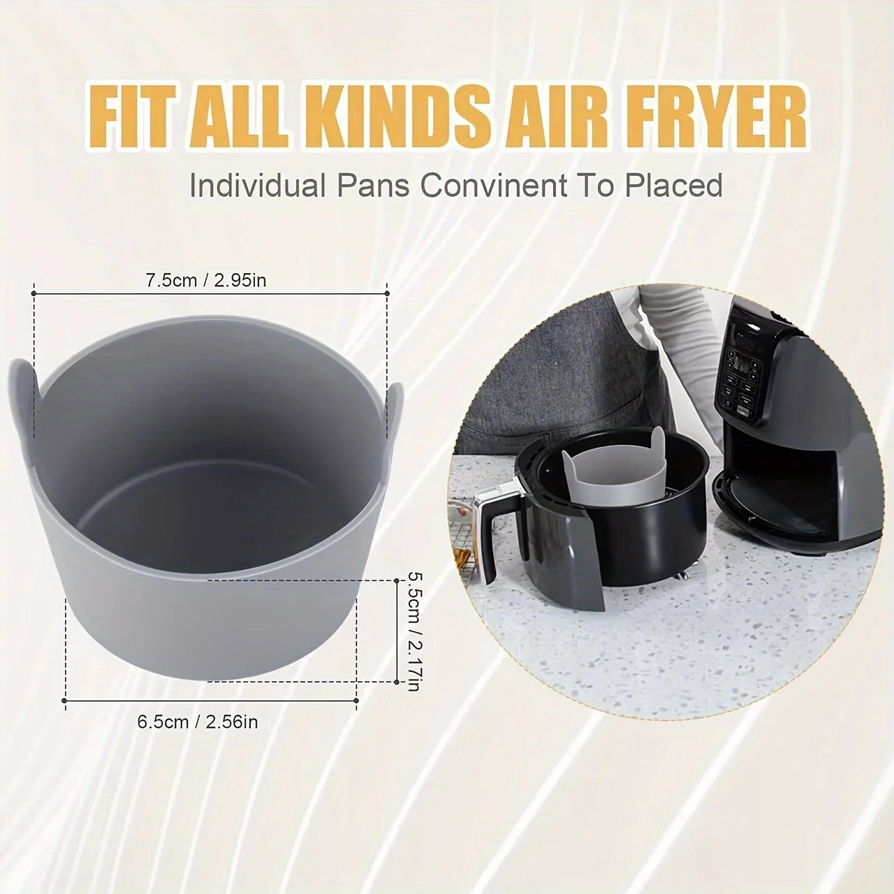 1 peça/4 peças de molde de silicone para fritadeira a ar, copos para cozimento de ovos