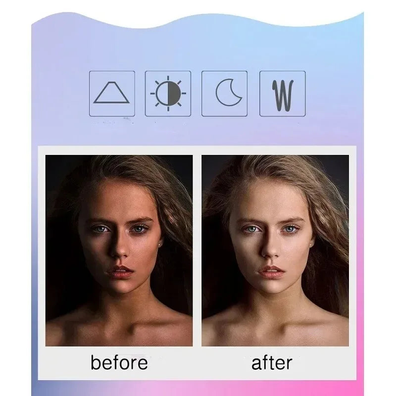 Luz de preenchimento universal para selfies em celulares, lâmpada LED portátil para vídeos ao vivo, acessórios para smartphones e iPhone, luz com clipe de carregamento USB