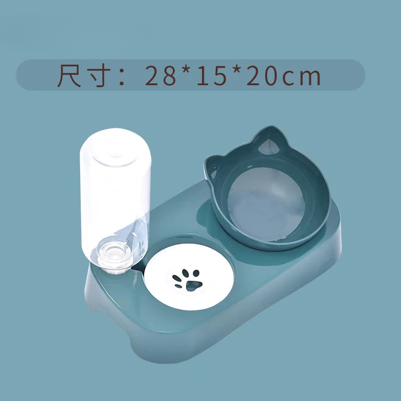 Tigela automática para gatos e animais de estimação, alimentador 3 em 1, tigela para comida de cachorro e gato com bebedouro, tigela dupla com suporte elevado, tigelas para gatos