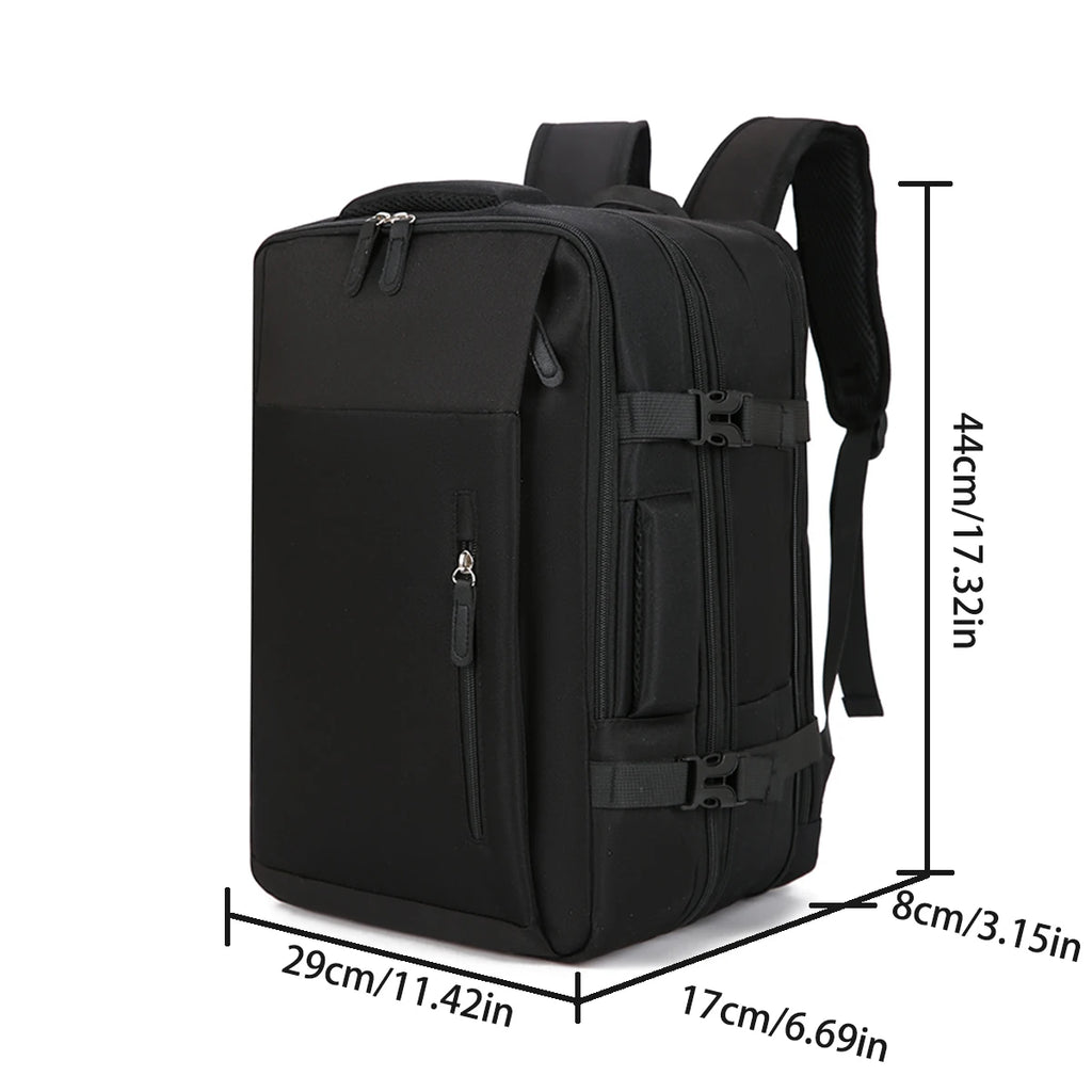 Expandable Travel Backpack - Multipocket Oxford Laptop Bag W/ Dedicated Compartment & Dual Access Zippers for Commute