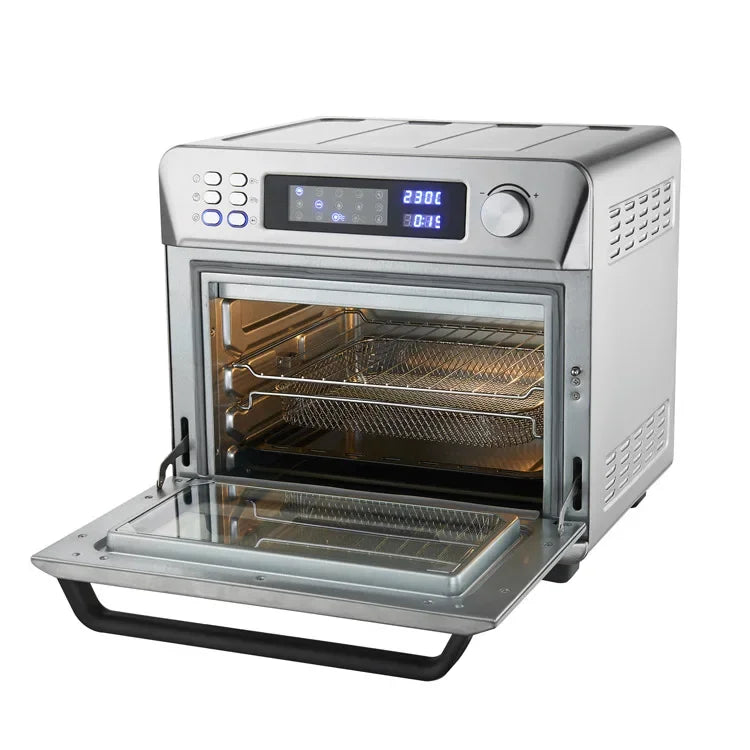 %a Tela digital de 24L, aquecedor de fritadeira elétrica multifuncional, fritadeira de ar personalizada preta e prateada de grande capacidade