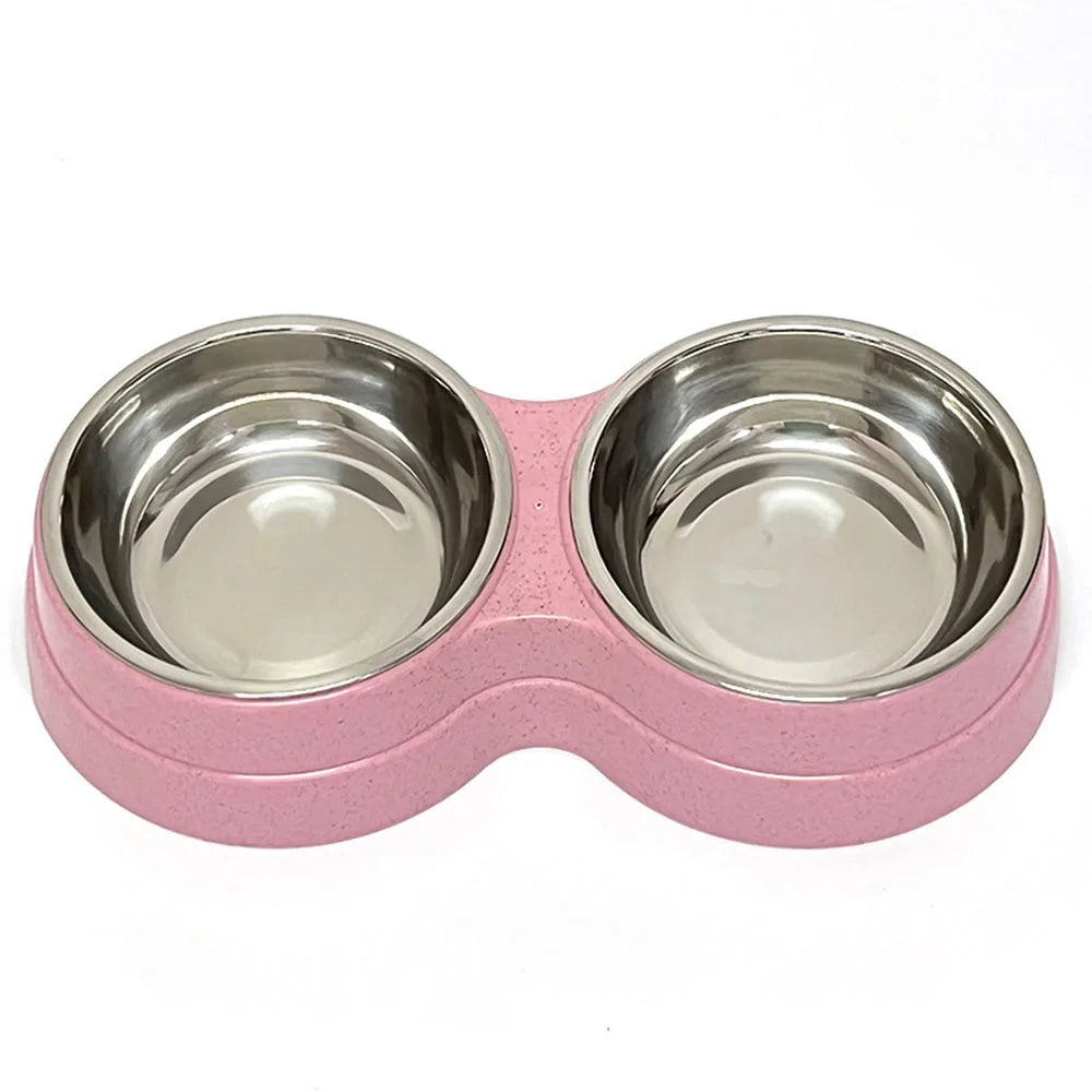 Tigela dupla para cães e gatos - Tigela 2 em 1 para comida e água para gatos médios, filhotes e suprimentos para alimentação de animais de estimação