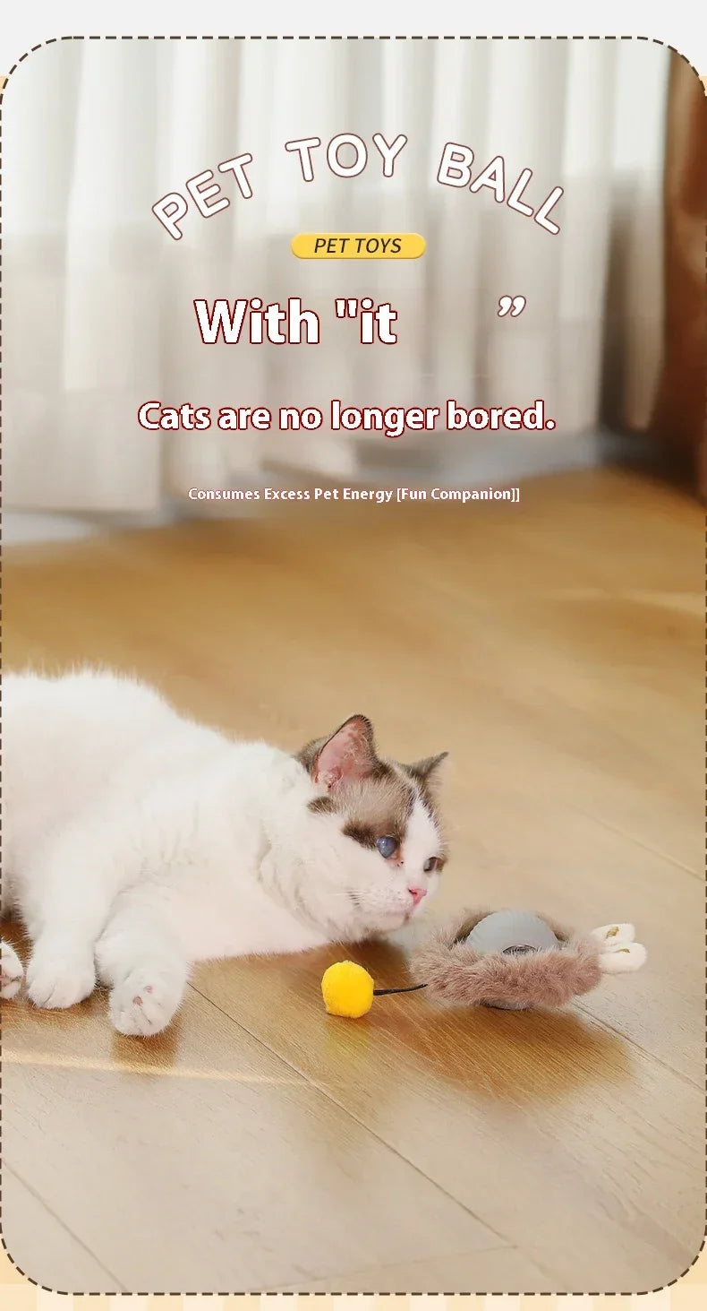 Brinquedos inteligentes interativos para gatos, bola elétrica com rolamento automático para gatos, gatinhos, animais de estimação, treinamento automático, brinquedo recarregável por USB