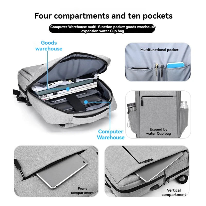 Mochila para laptop 40L durável de 17 polegadas para homens e mulheres com porta de carregador USB e capa para bagagem, bolsa resistente para faculdade para Macbook