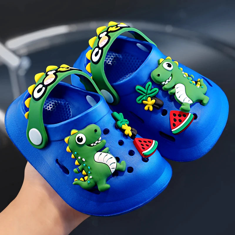 Sandálias de verão para meninos, sapatos fofos de crocodilo para meninas, sola macia, respiráveis, antiderrapantes, leves, para praia ao ar livre