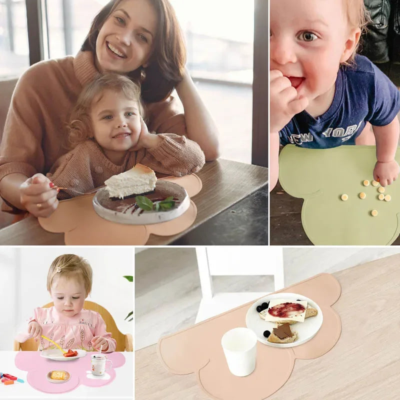 Pet Feeding Mat for Cats and Dogs with Nonspill Nonslip Waterproof Leakage Food Easy to Clean Silicone Placemats