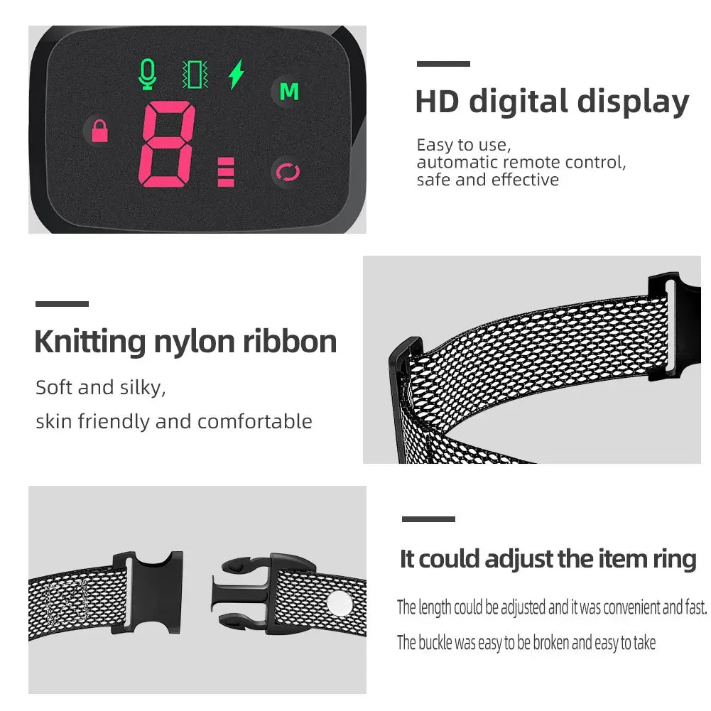 Smart Automatic Anti Barking Dog Collar HD Digital Display IP67 Waterproof Collar For Dog Rechargeable Bark Stopper Stop Barking