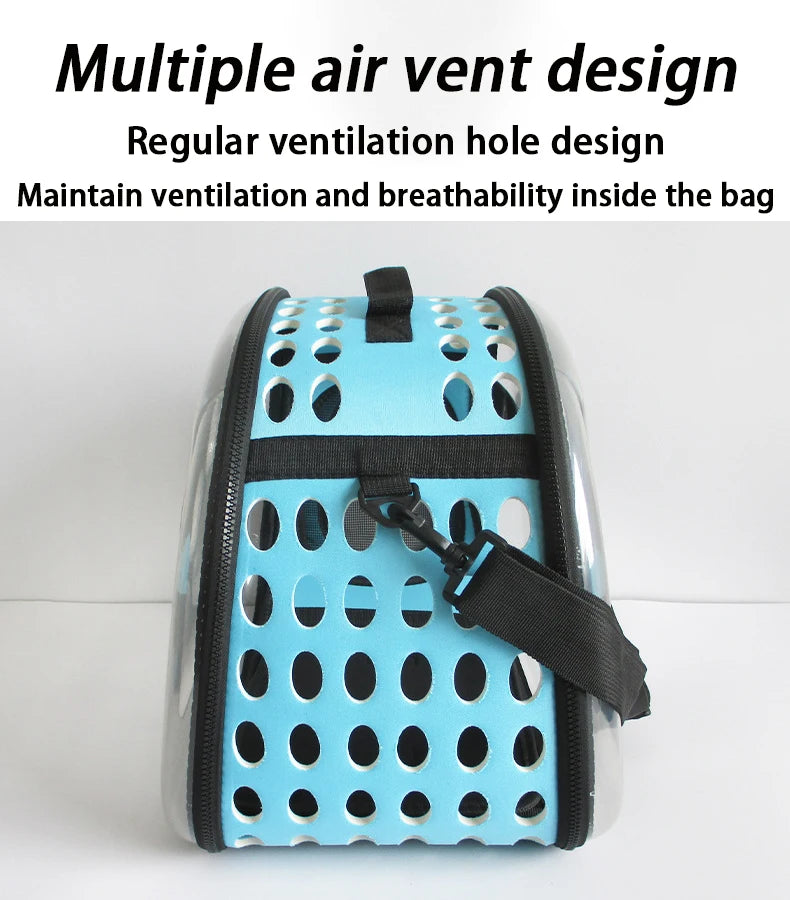 Bolsa de ombro para animais de estimação, bolsa de transporte para gatos, bolsa respirável para viagem ao ar livre, cápsula transparente para filhotes e gatinhos, bolsa de ombro portátil