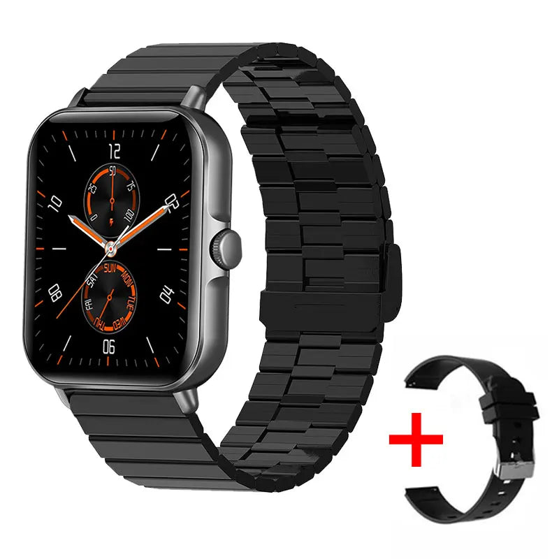 Relógio inteligente 2025 2.01'' Bluetooth com chamada, reprodução de música, relógio fitness esportivo à prova d'água para homens e mulheres, iPhone e Android