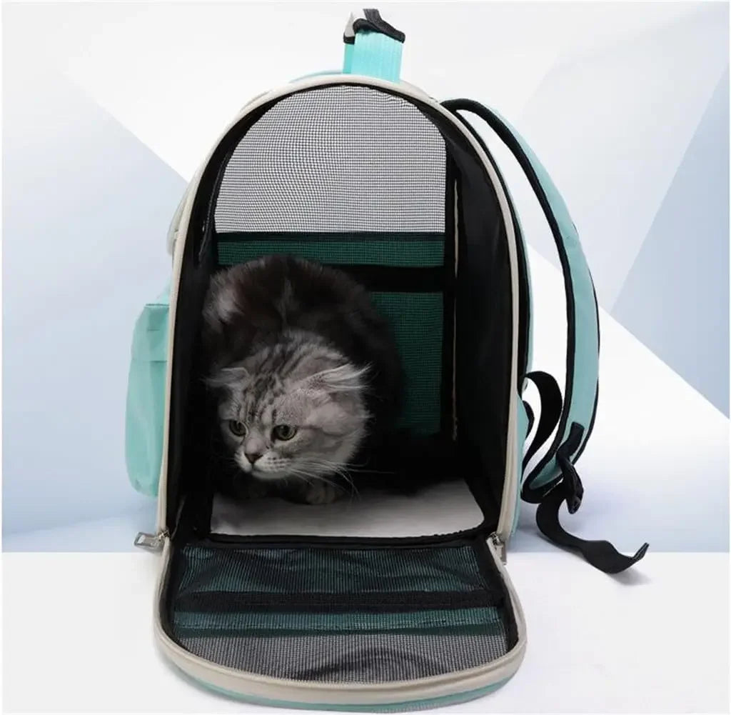Mochila de transporte para gatos, bolsa de transporte à prova de vento para cães pequenos, bolsa de transporte para gatos, mochila de transporte com almofada