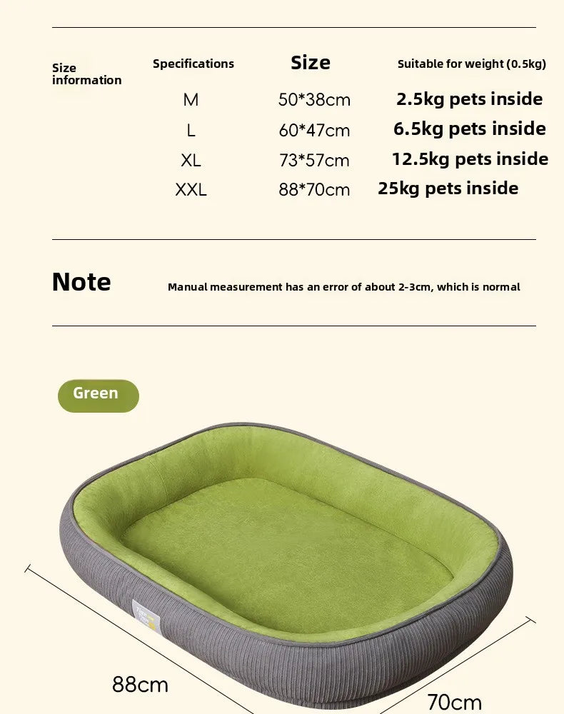 Cat and dog bed, dog mat, removable and washable sleeping mat, small and medium-sized dog pet sofa, cat bed