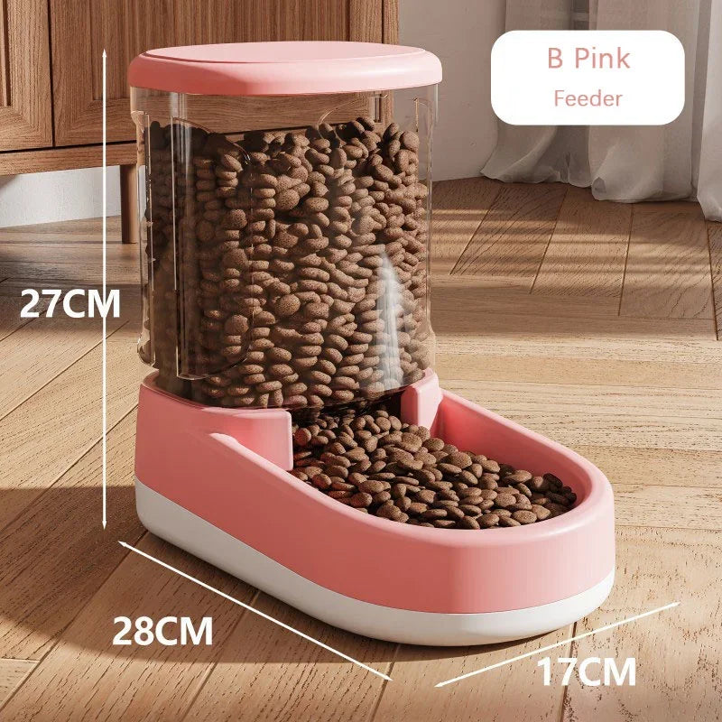 &amp; Cão Gato Alimentador Automático de Gravidade para Animais de Estimação Grande Capacidade Dispositivo de Água Potável Comida para Cães e Gatos Economize Esforço Acessório para Beber Animais de Estimação
