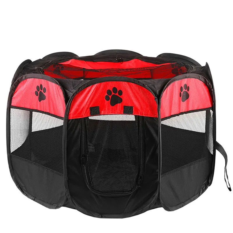 Sala de parto para cães e gatos, gaiola octogonal para animais de estimação, cerca respirável, tenda, tecido Oxford resistente a arranhões, ninho dobrável para cães e gatos