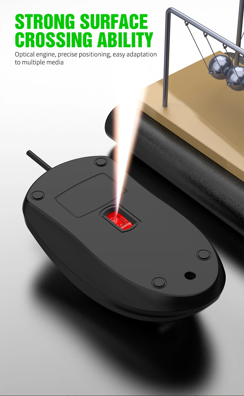 301 Mouse com fio para jogos de escritório, computador desktop, laptop, mouse comercial, mouse óptico USB
