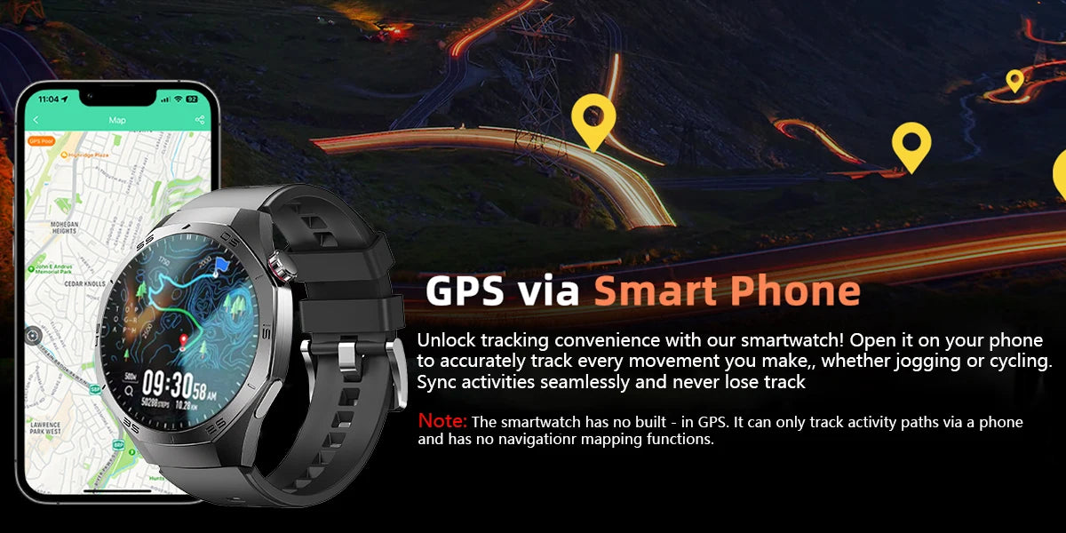 2025 Novo para Android e iOS Smart Watch Masculino Tela AMOLED GPS Trajetória de movimento Frequência cardíaca Bluetooth Chamadas SmartWatch à prova d'água