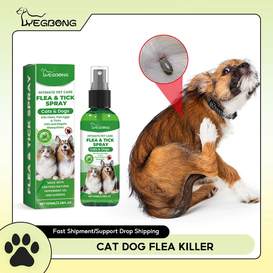 Spray removedor de ácaros para gatos e cães, mata pulgas, alivia coceira, remove carrapatos, tratamentos para alergia em gatos, spray anti-piolhos e insetos para cuidados com a pele de animais de estimação