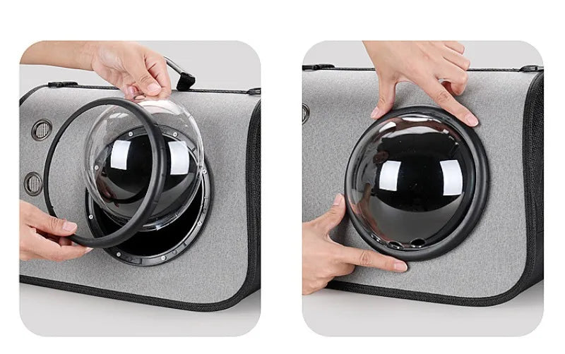 Mochila portátil para animais de estimação para viagens ao ar livre, mochila dobrável transparente para gatos, adequada para cães e gatos, bolsa respirável para viagens