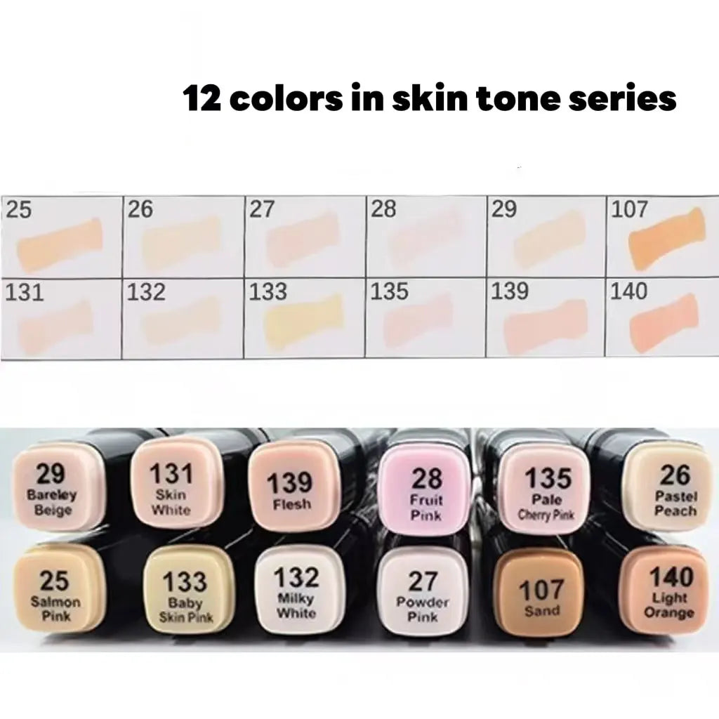 12 Colors Alcohol Oily Art Marker Pen Set for Draw Double Headed Sketching Oily Tip Based Markers Graffiti Manga  Art Supplies