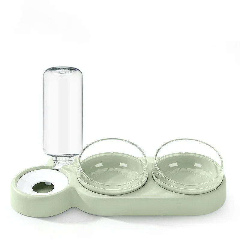 Pet Cat Food Bowl, Splash - proof Water, Three Bowl Neck Protection, Automatic Feeder, Water Storage Dispenser, Pet Dog Feeder