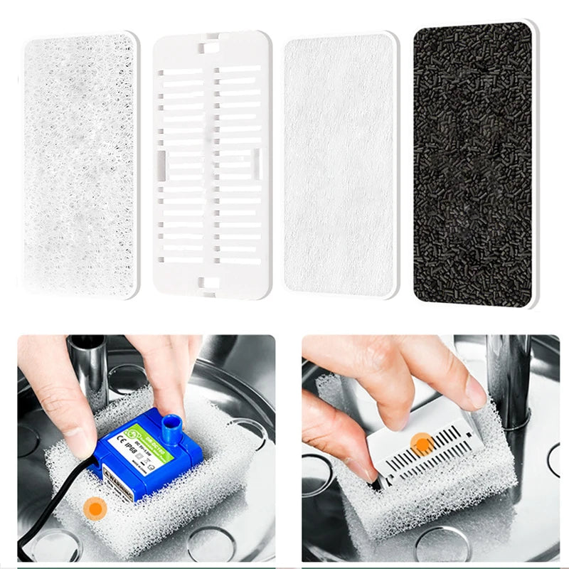 Bebedouro automático ultrassilencioso para gatos, fonte de água com filtro de aço inoxidável para animais de estimação, gatos e cães